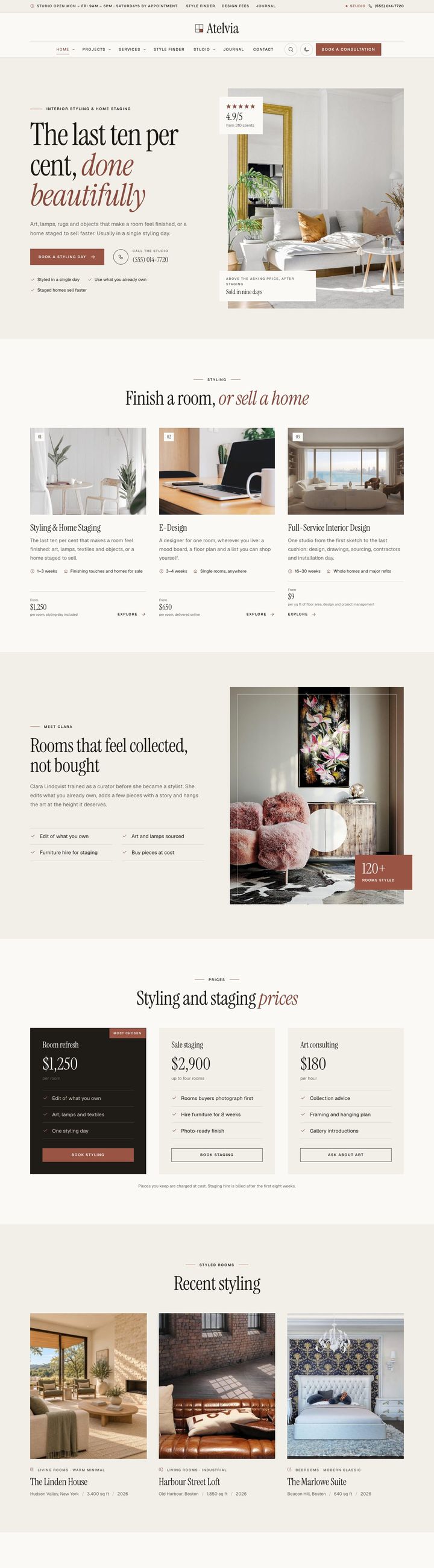 Styling & home staging demo home page