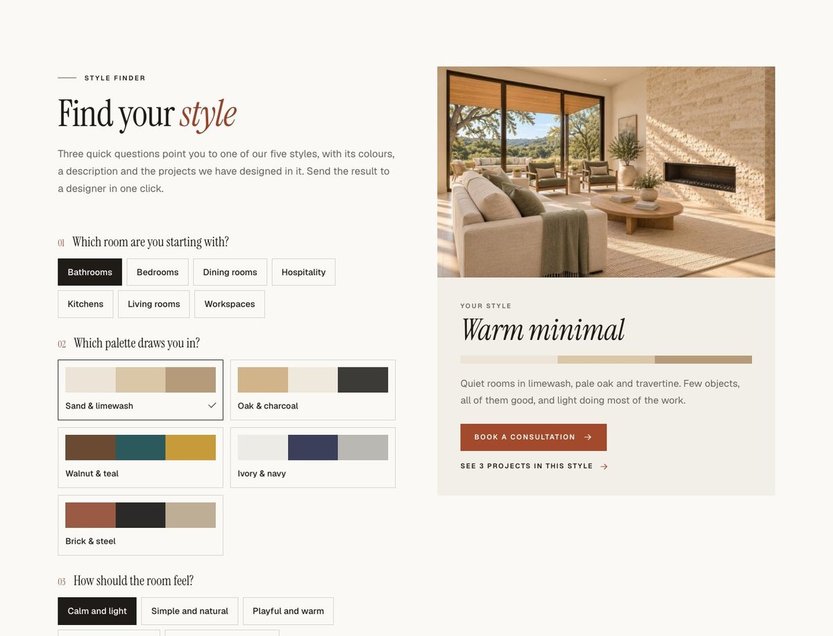 A style finder that books consultations