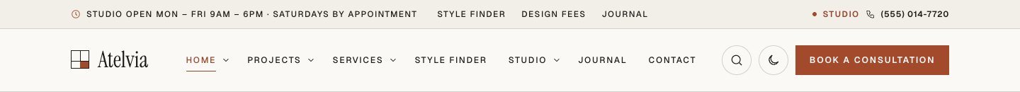 Interior design studio header
