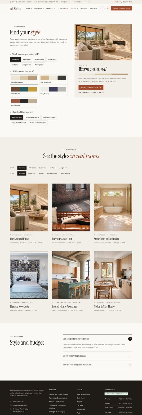 Style finder page