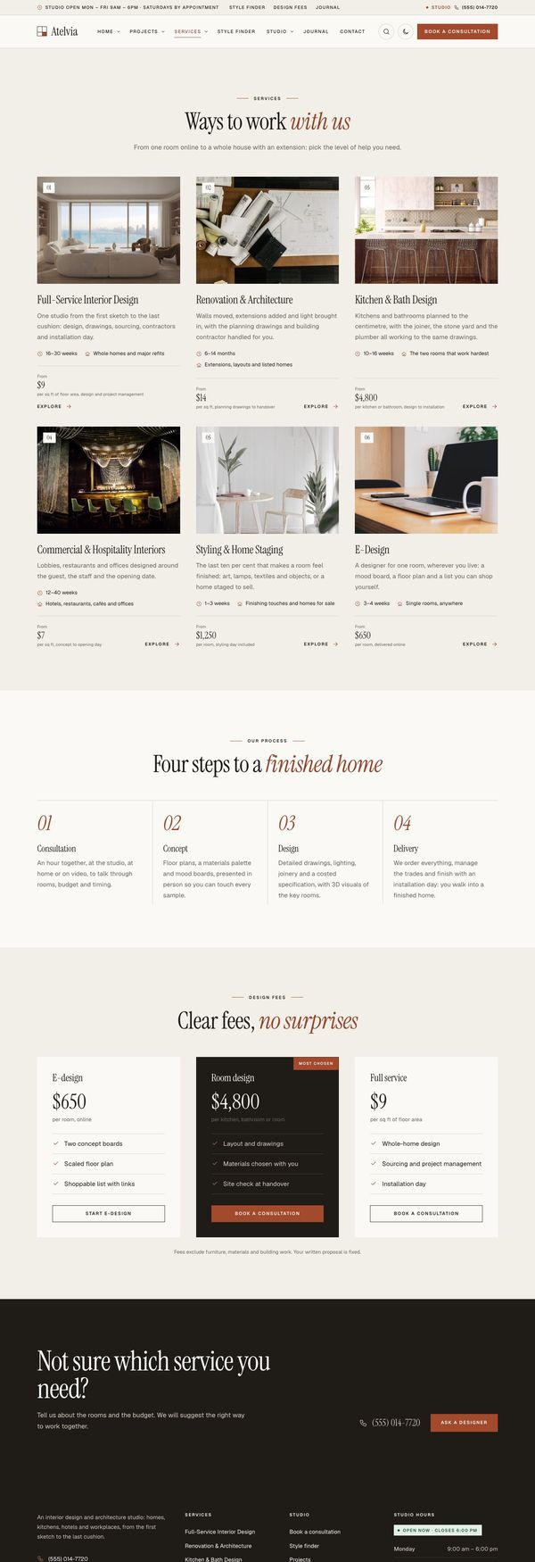 Services page