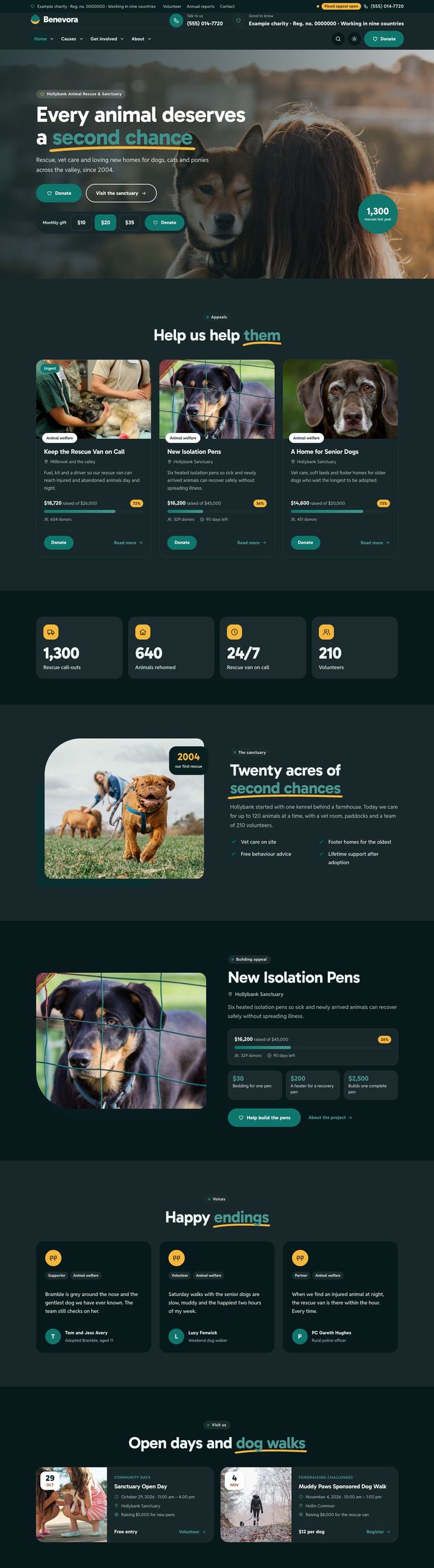 Animal rescue demo home page