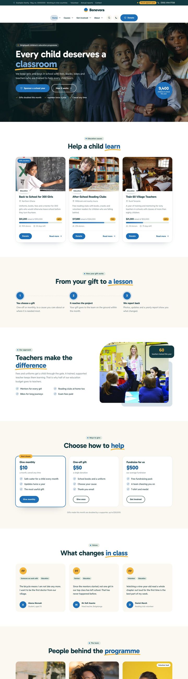 Children's education demo home page