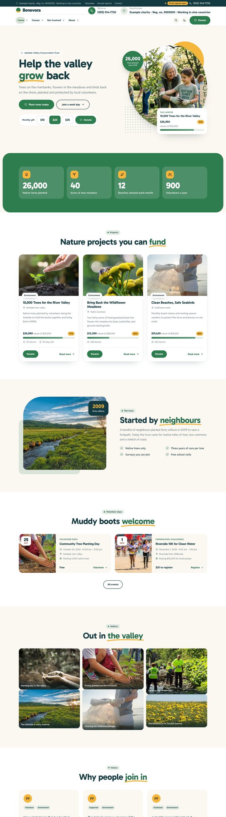 Conservation trust demo home page