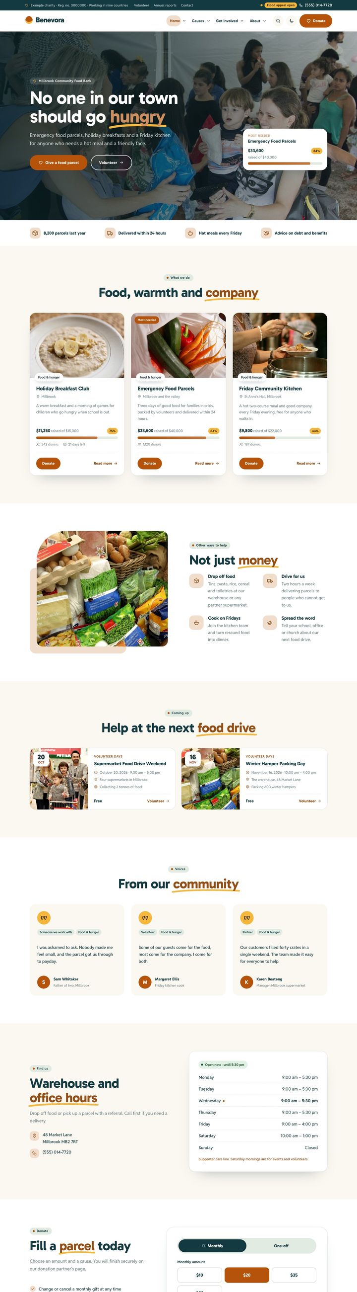 Community food bank demo home page