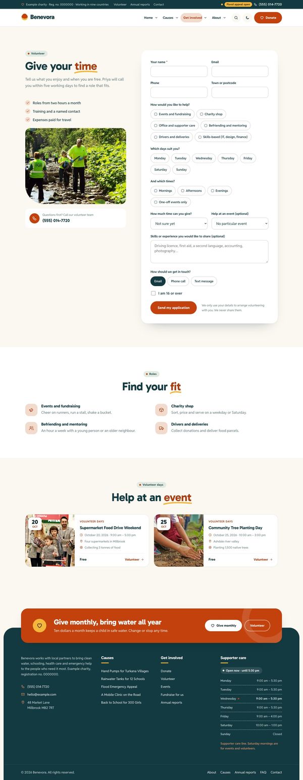 Volunteer page