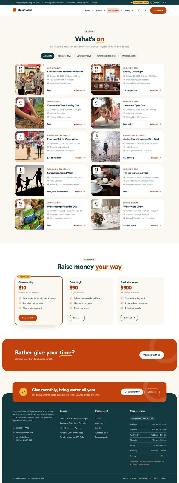 Events page