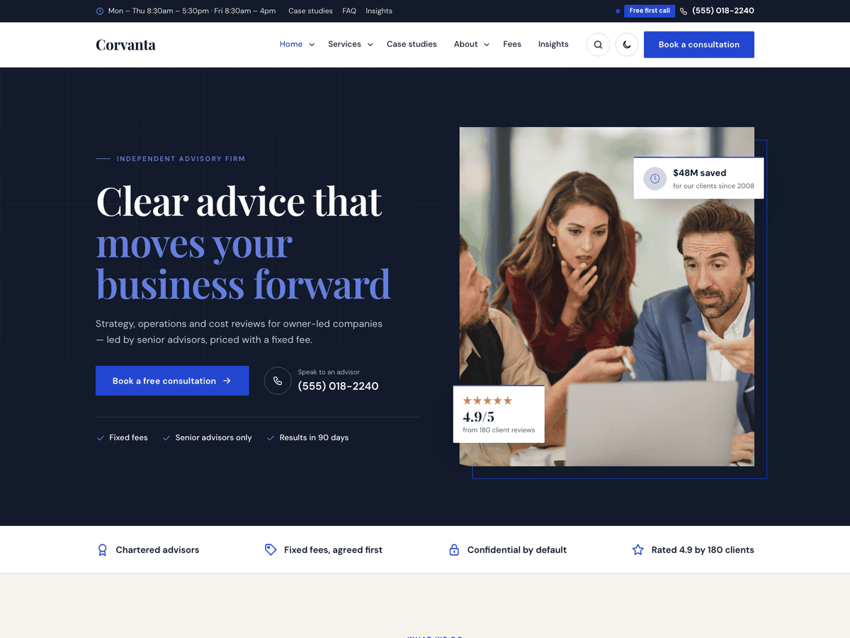 Corvanta home page