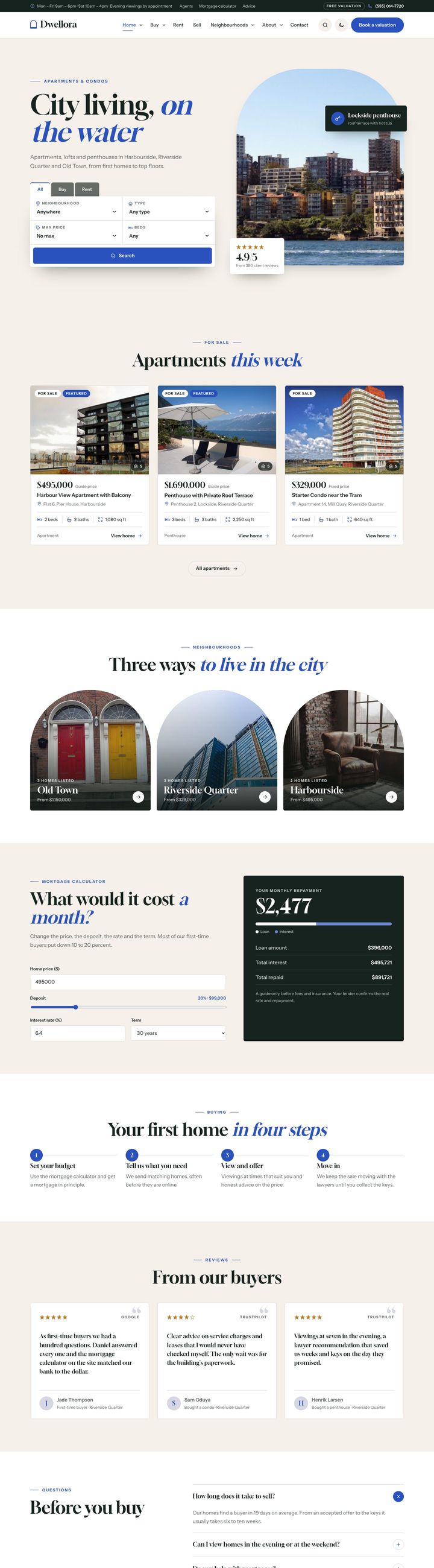 Apartments & condos demo home page