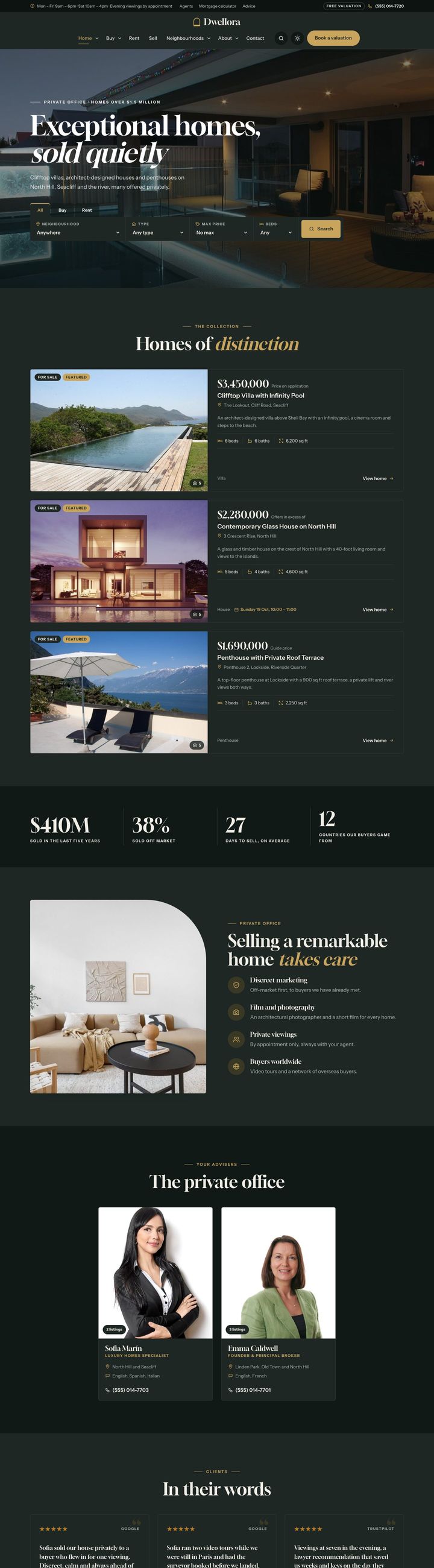 Luxury homes demo home page