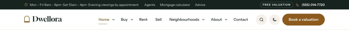 City real estate agency header