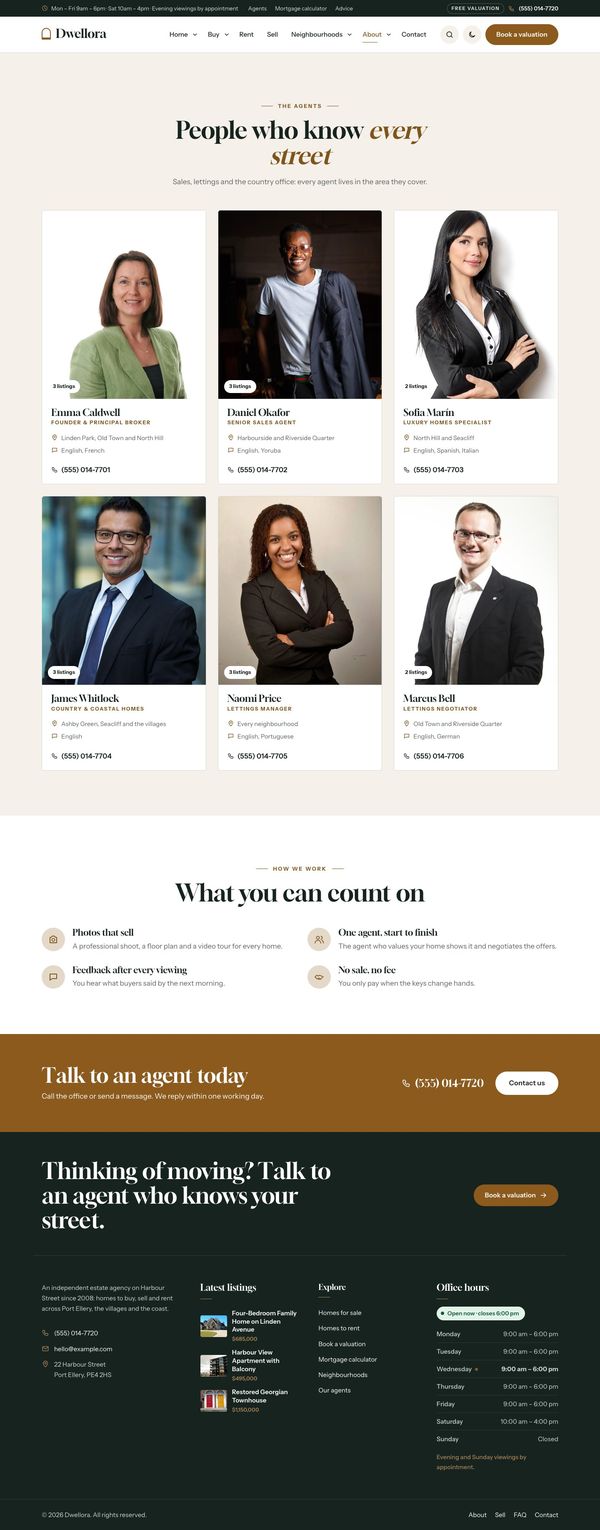 Agents page
