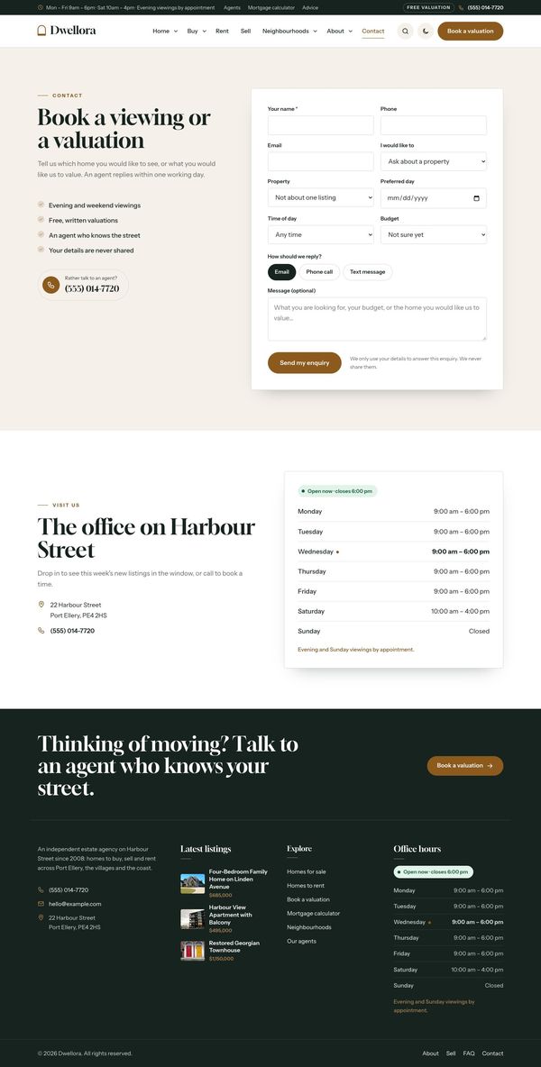 Contact page