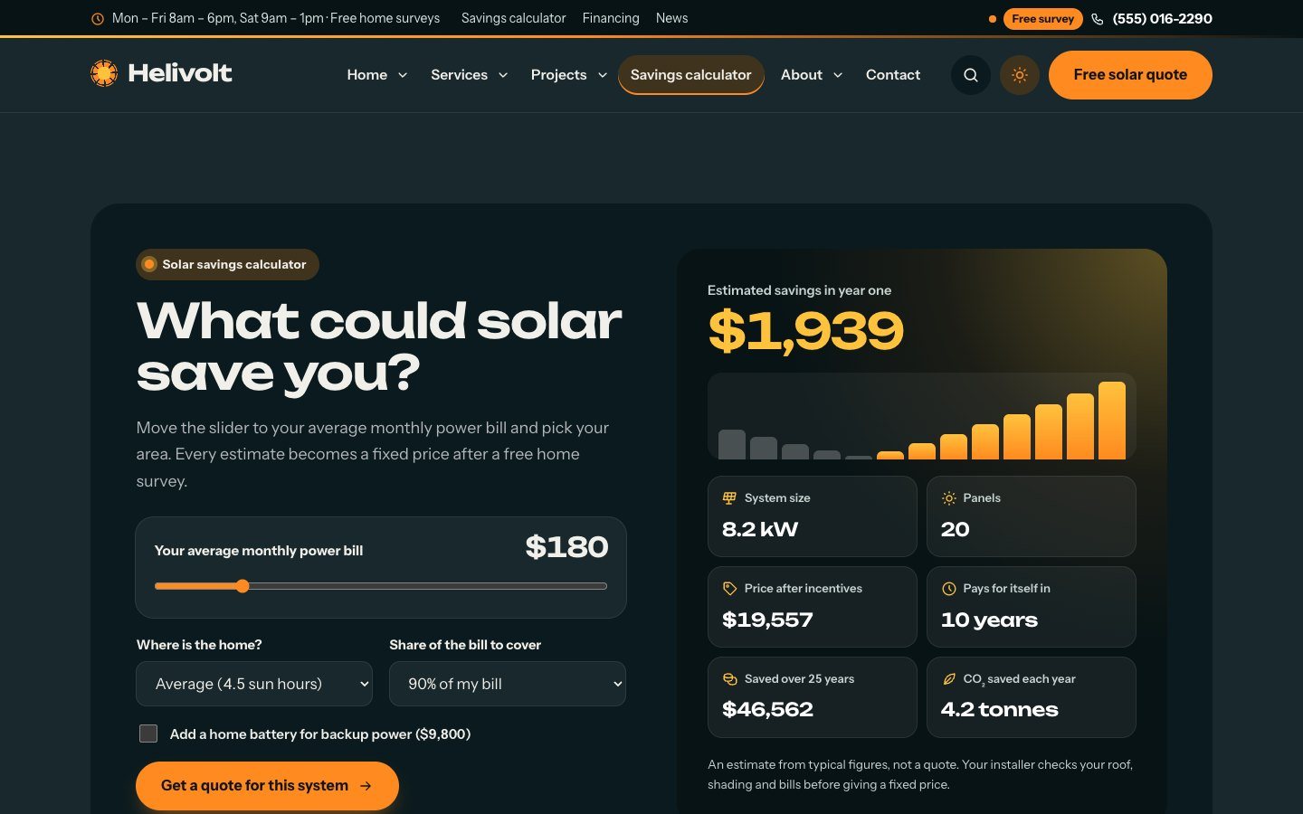 Helivolt in dark mode