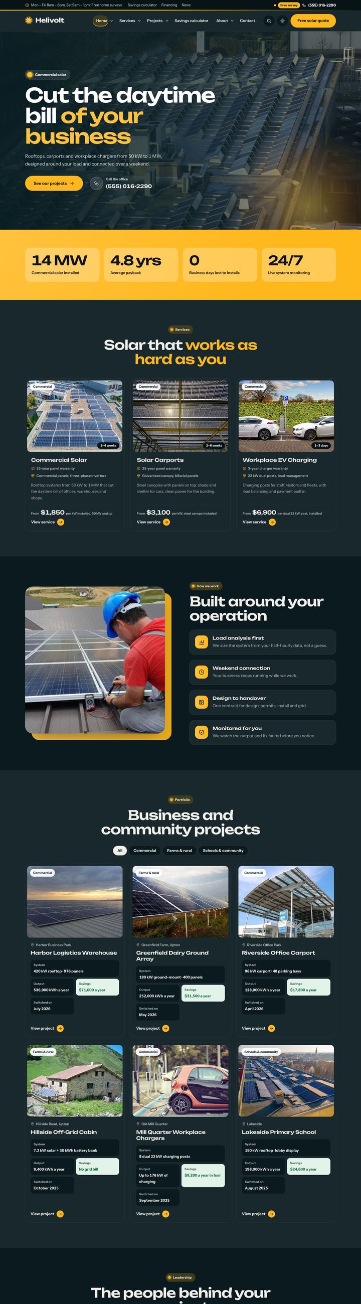 Commercial solar demo home page