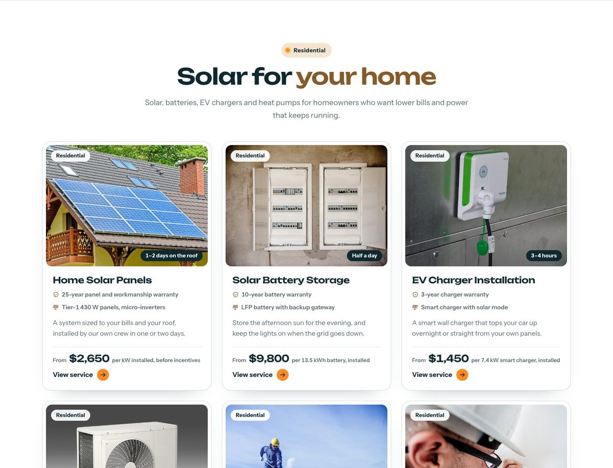 Services with clear prices