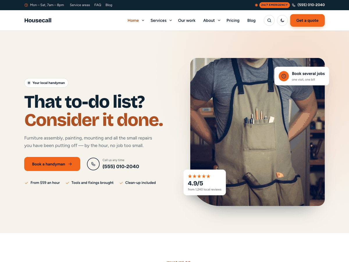 Housecall home page