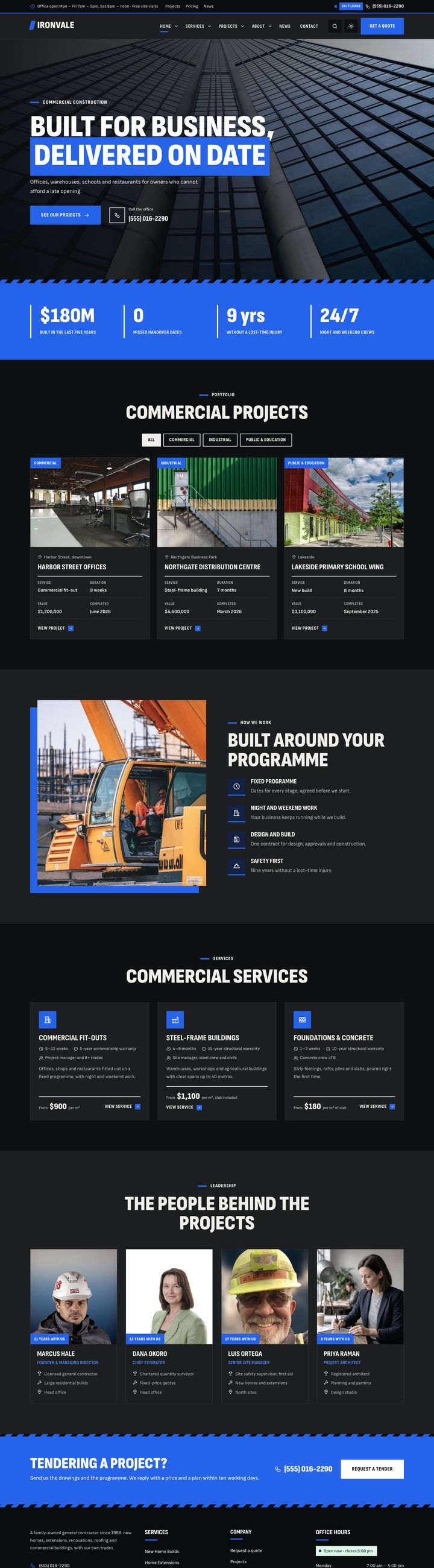 Commercial builder demo home page