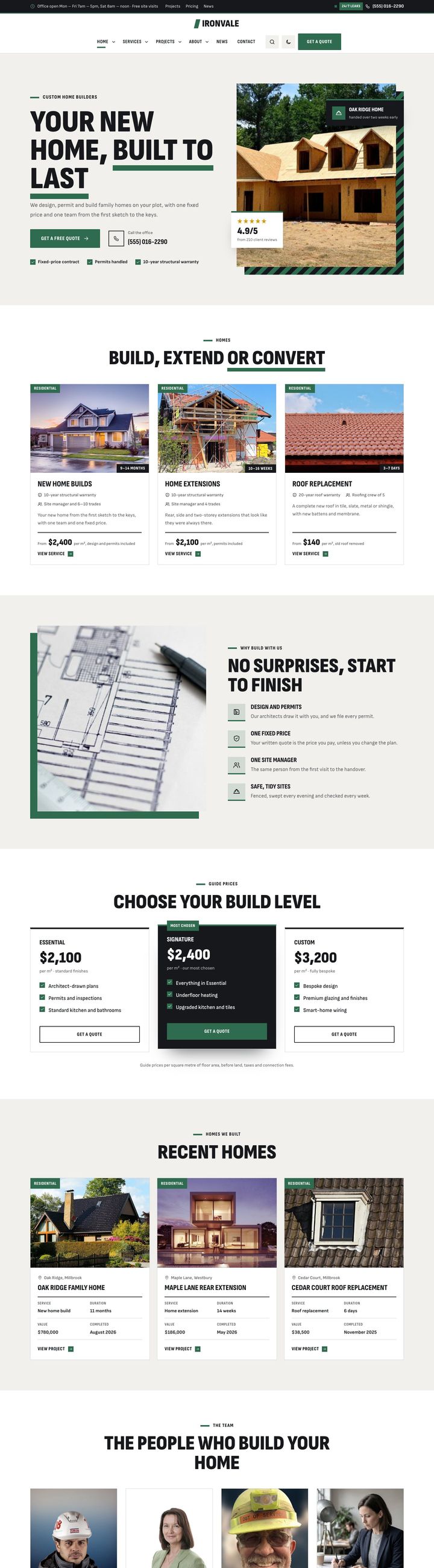 Home builder demo home page
