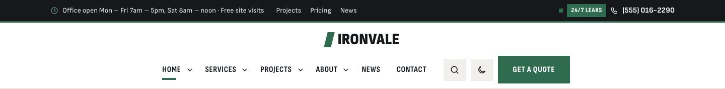 Home builder header