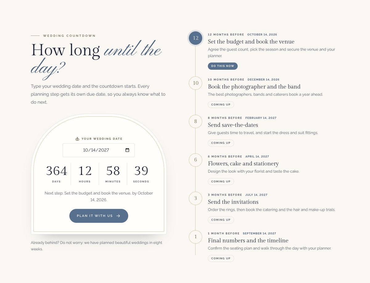 A countdown that plans the year
