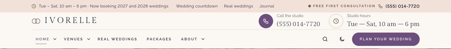 Wedding & event planner header