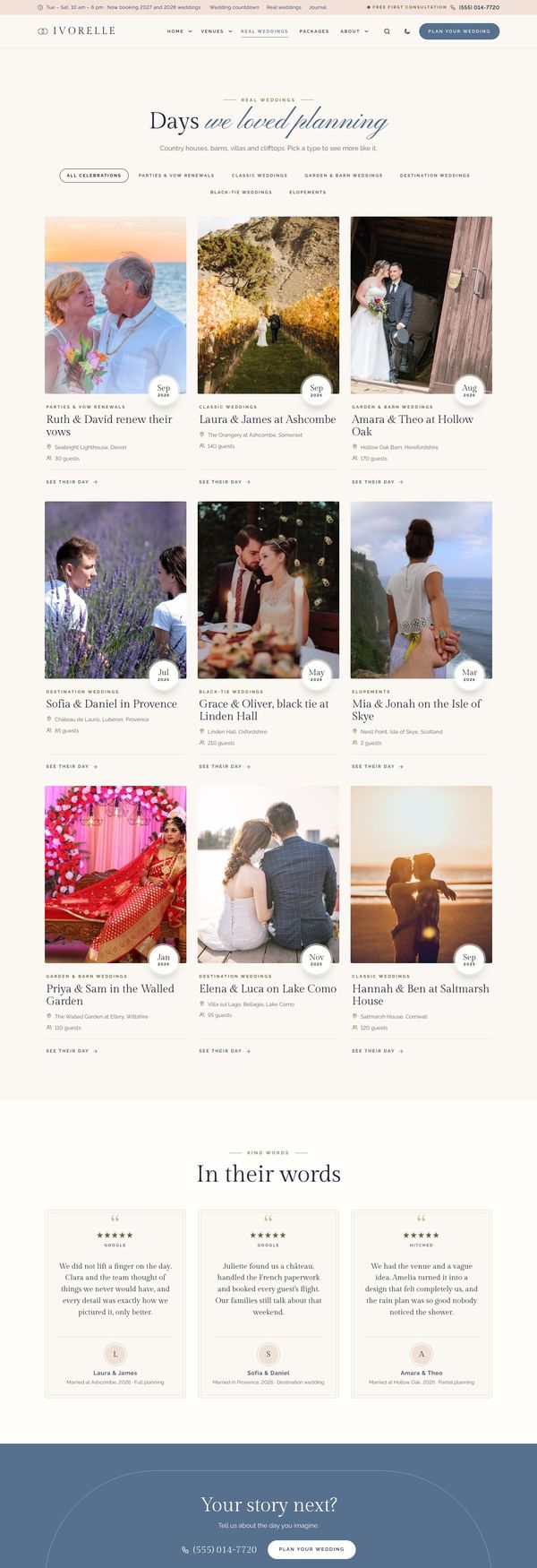 Real weddings page