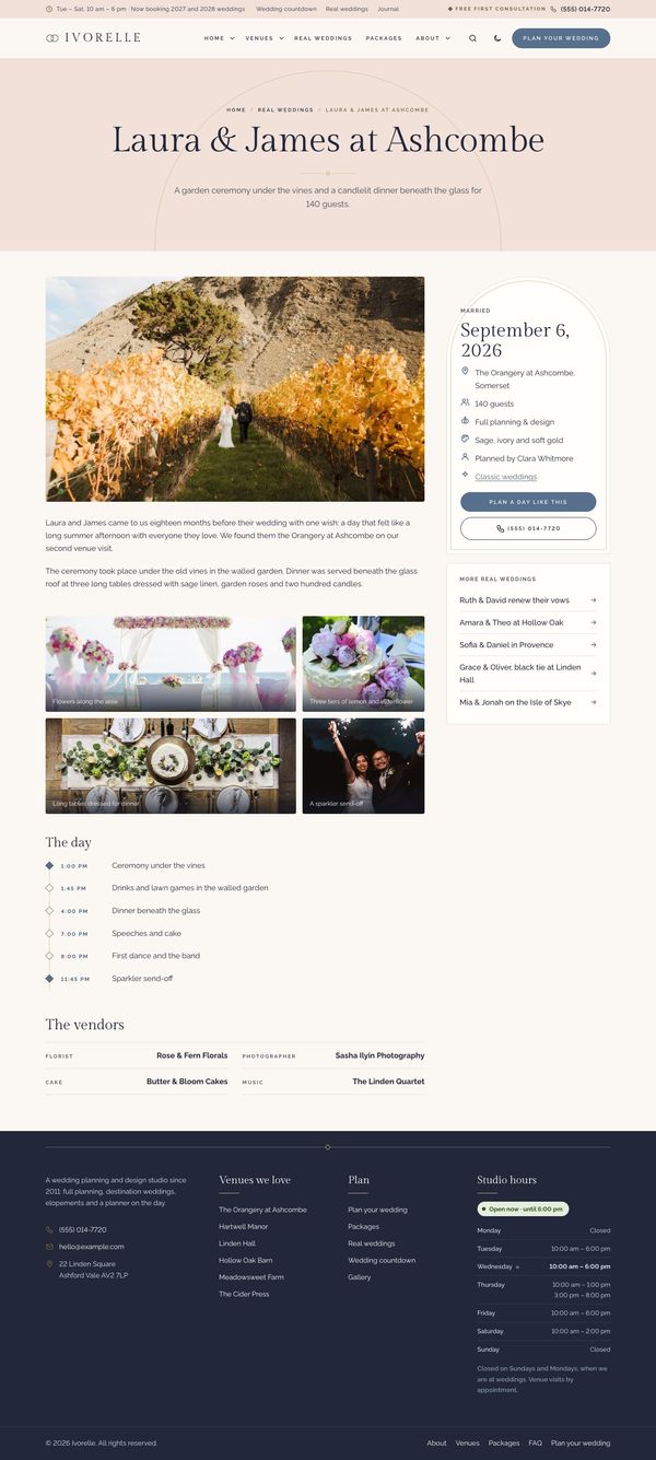 A real wedding page
