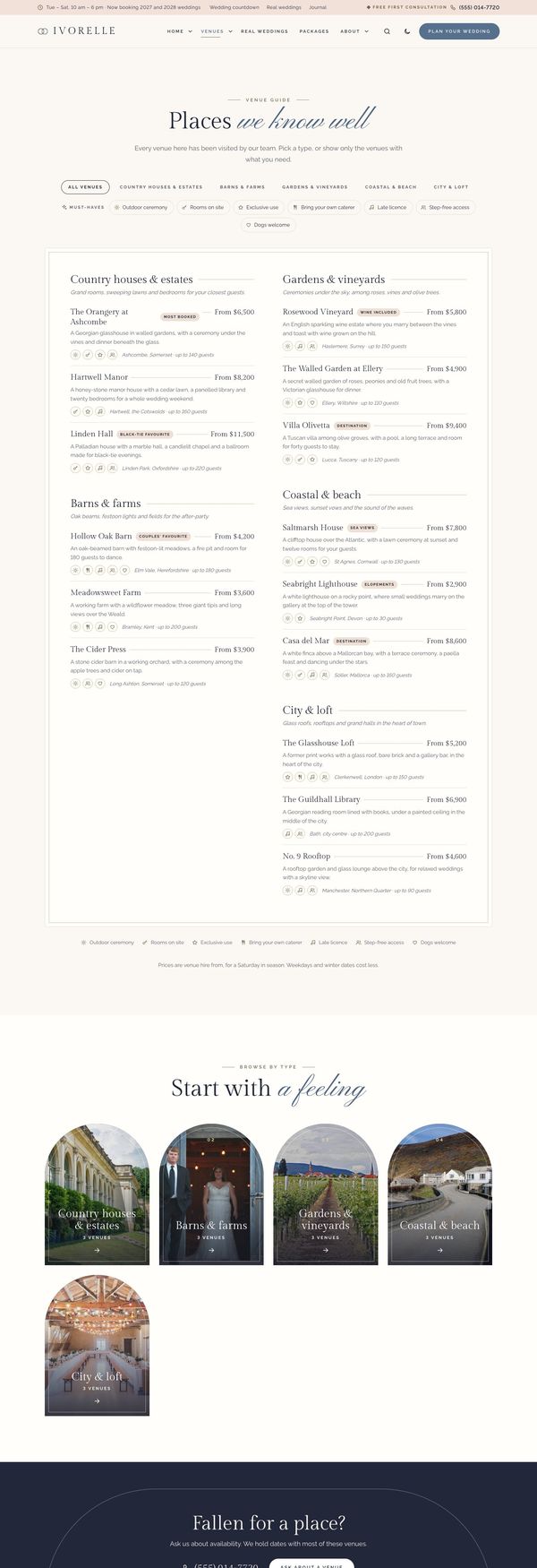 Venue guide page