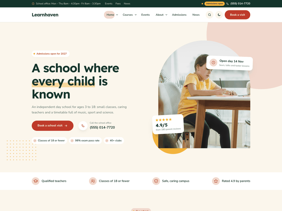 Learnhaven home page