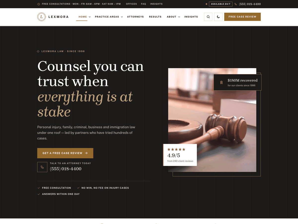 Lexmora home page