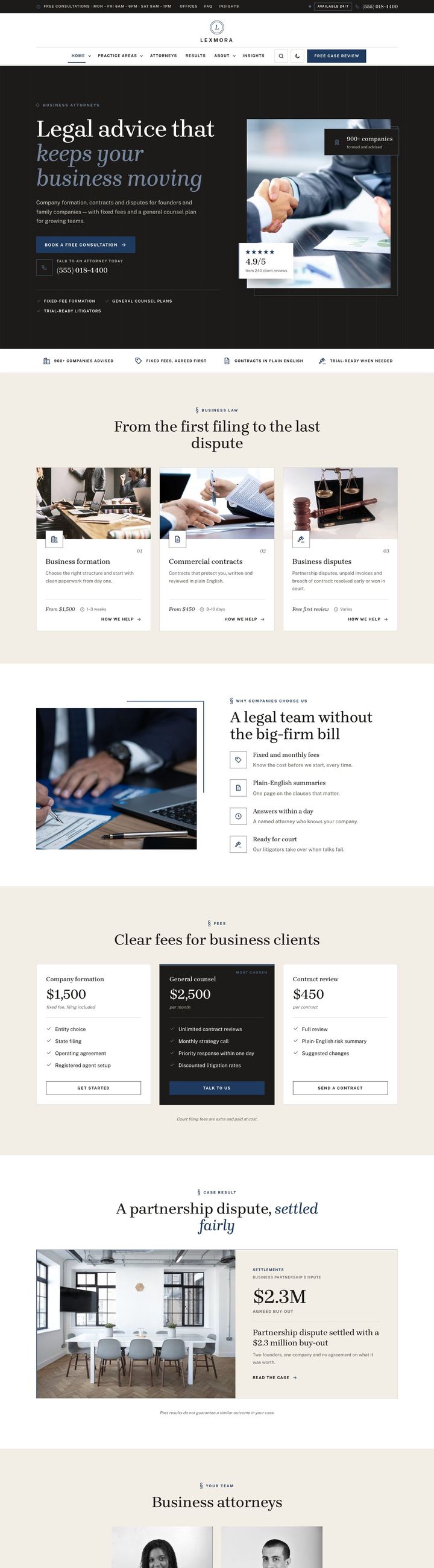 Business law demo home page