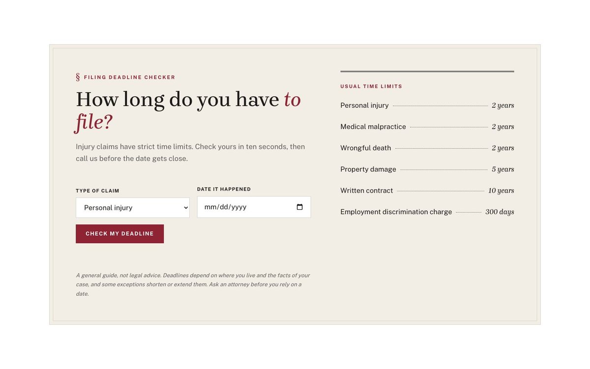 A filing deadline checker