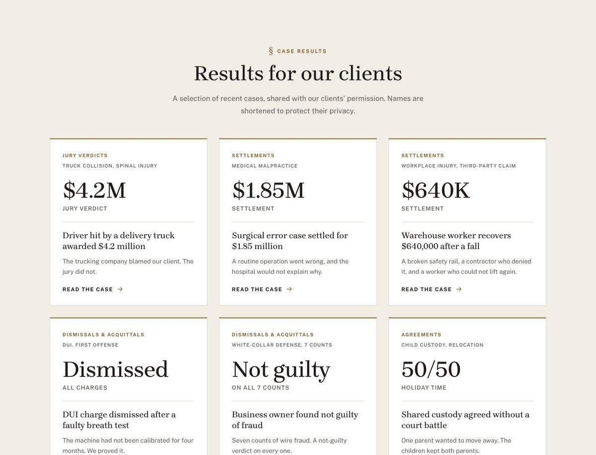 Case results that build trust