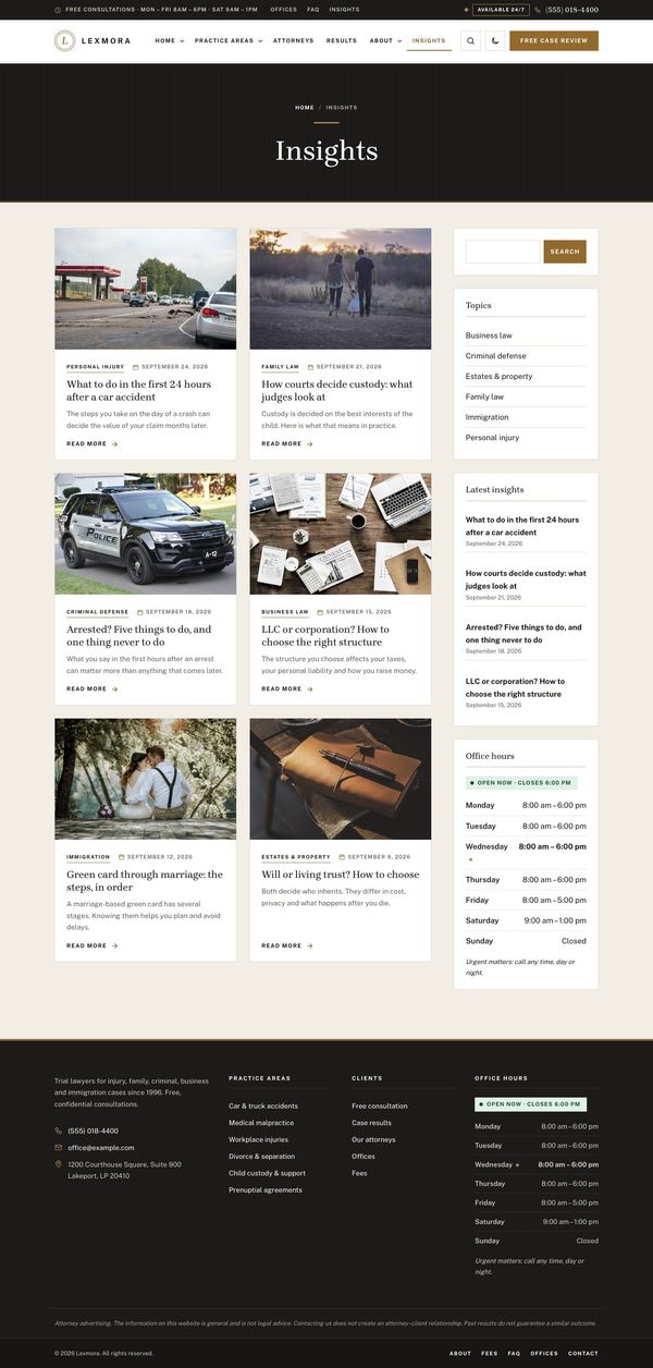 Insights page