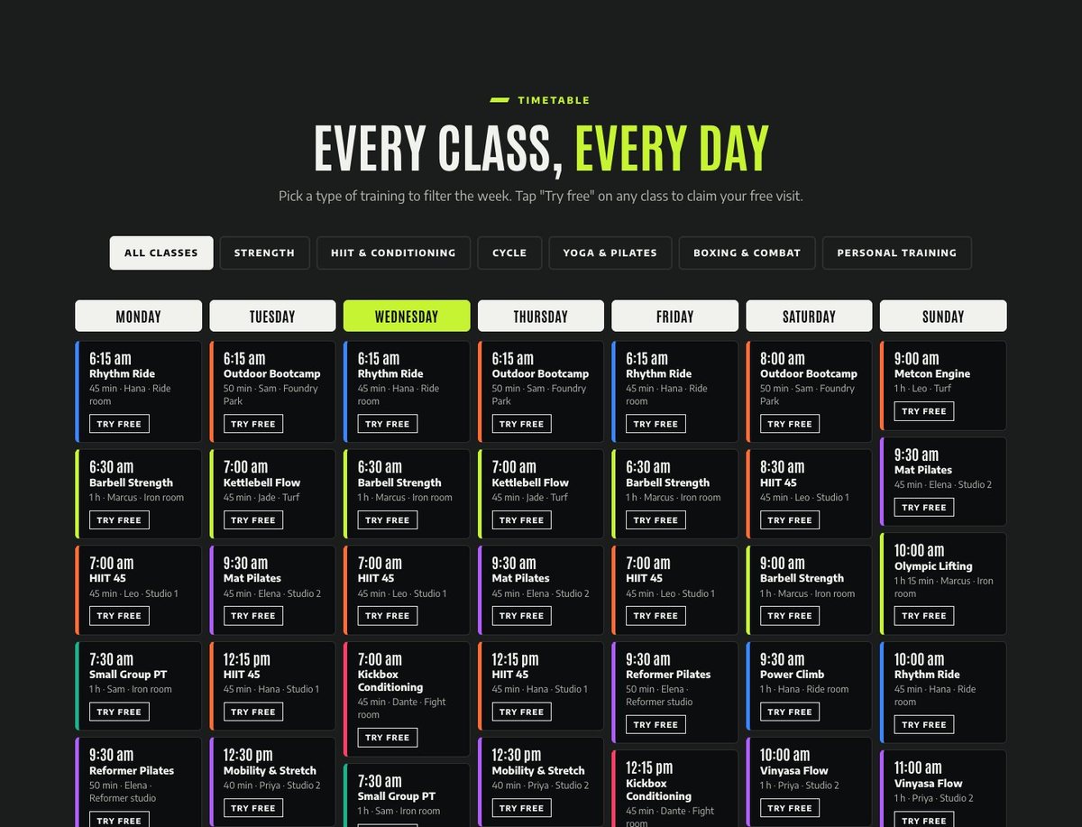 A timetable members use
