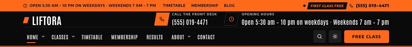 Functional fitness box header