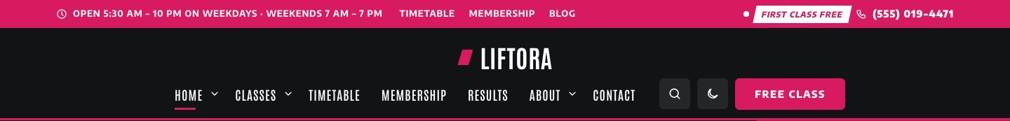 Boutique fitness studio header