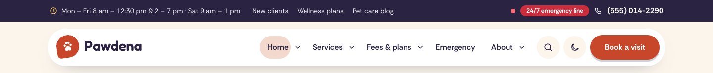 Family vet clinic header