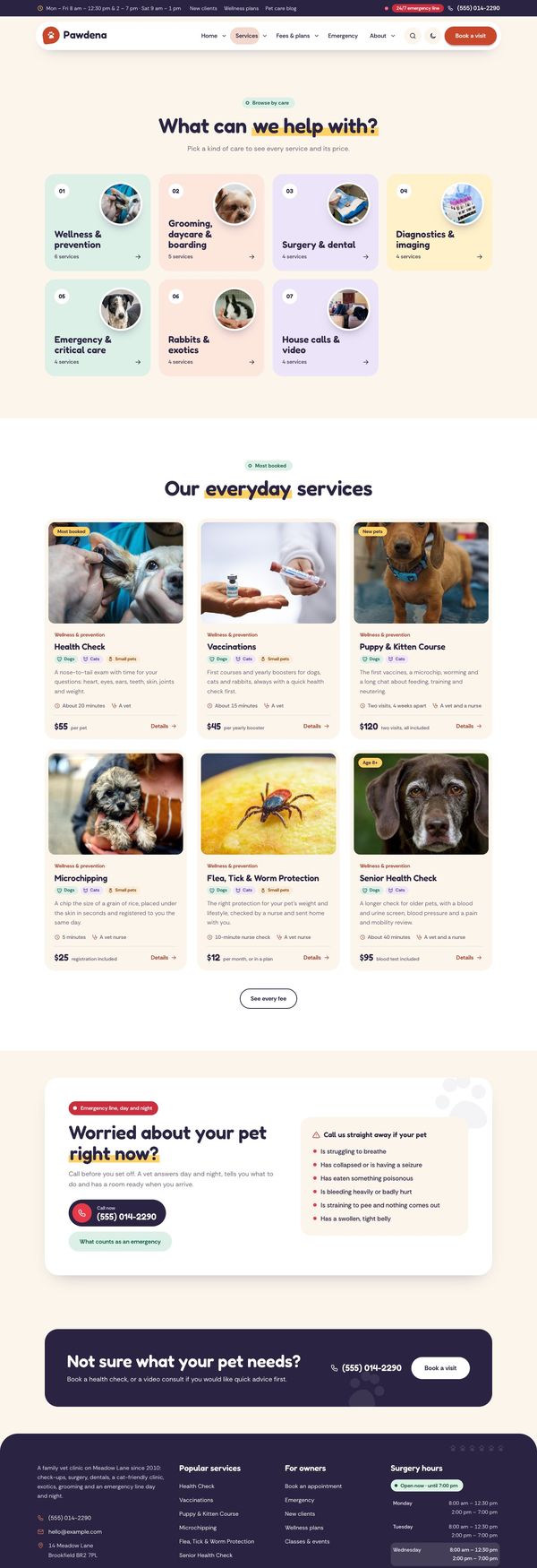 Services page