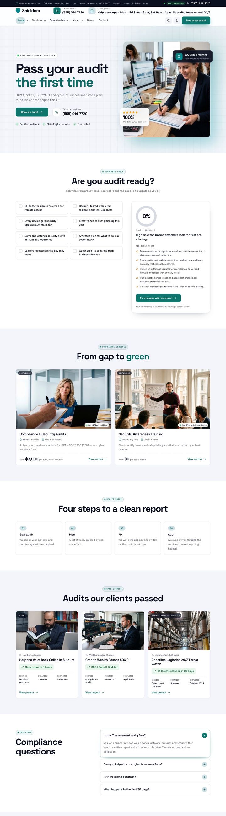 Data protection & compliance demo home page