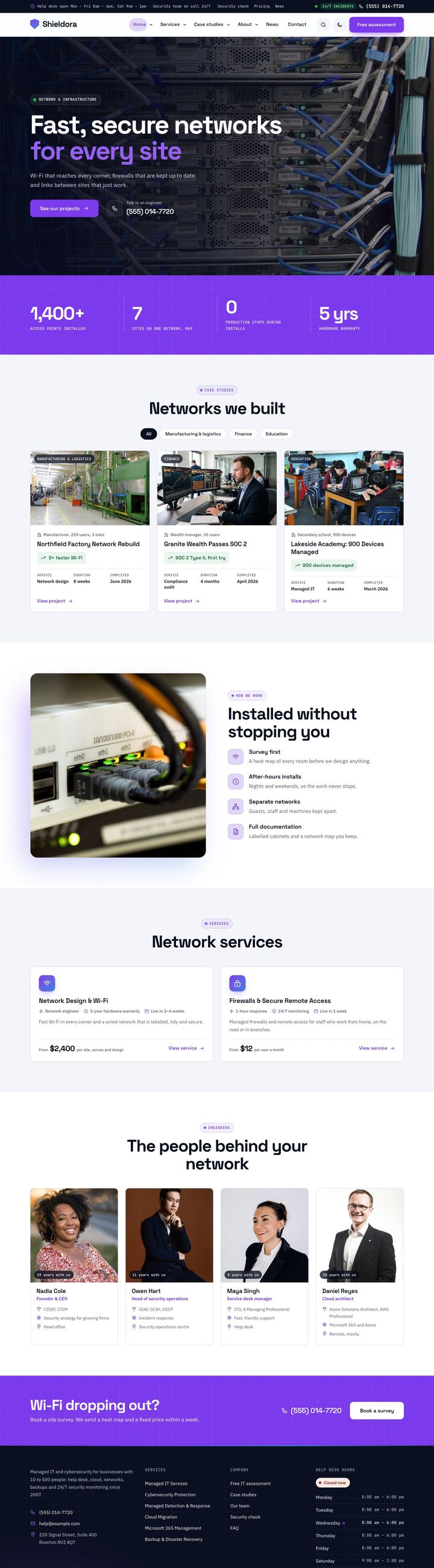 Network & infrastructure demo home page