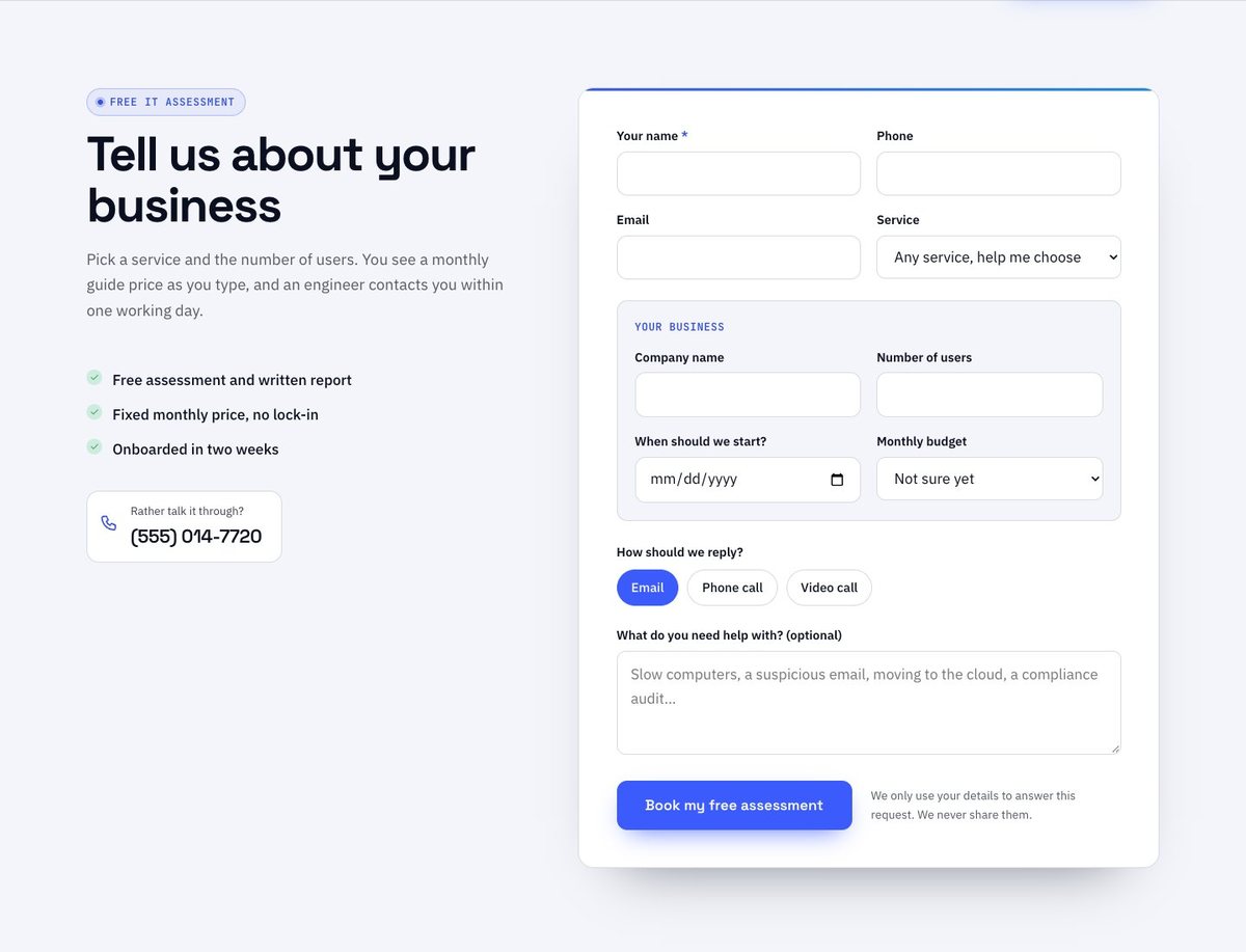 Assessment requests that are ready to price