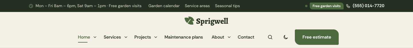 Gardener & maintenance header