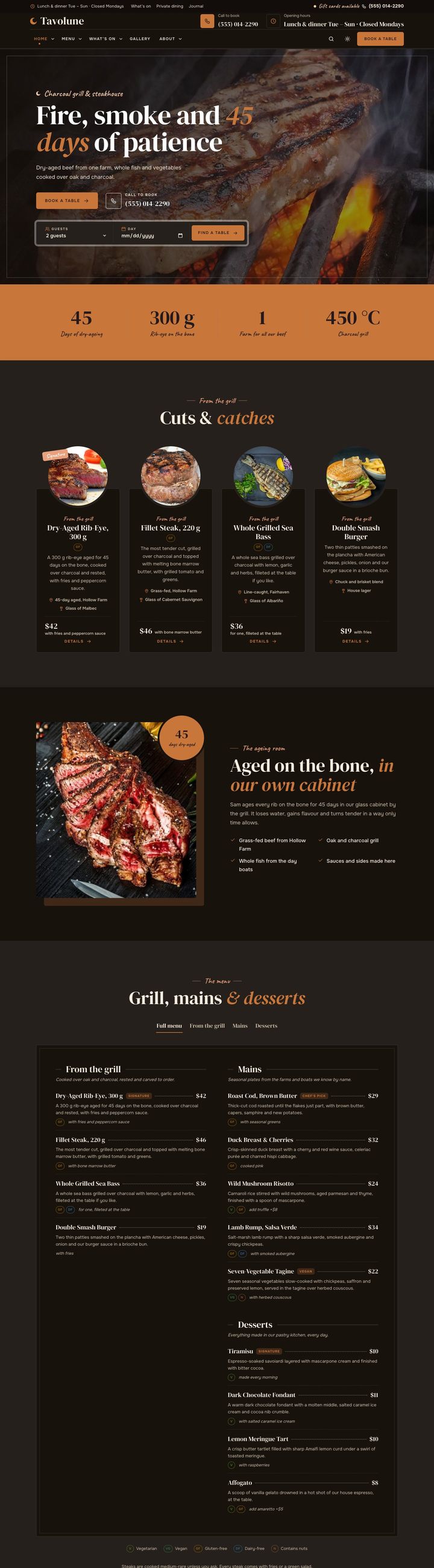 Grill & steakhouse demo home page