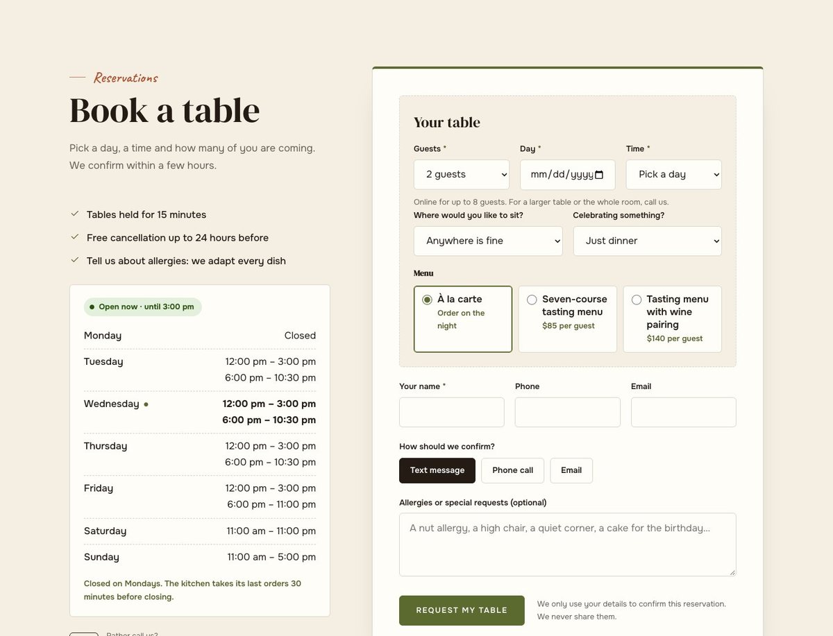 Tables that fit your services